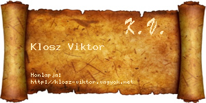 Klosz Viktor névjegykártya