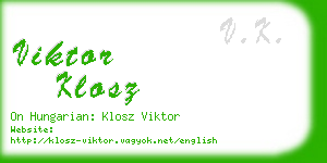 viktor klosz business card